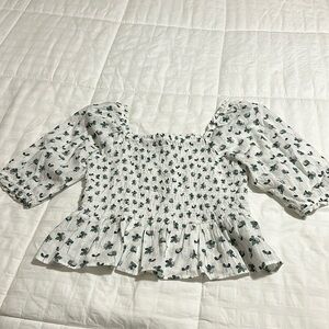 Loft medium puffy sleeve summer blouse